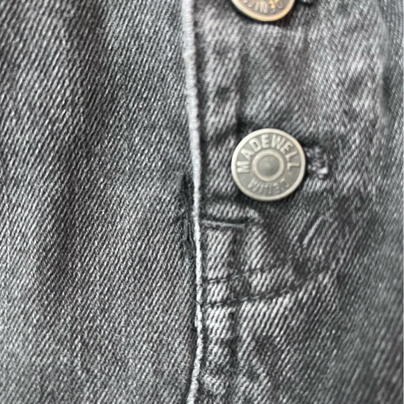 Madewell Black Rigid Denim A-Line Distressed Skirt Size 25 - Picture 12 of 13